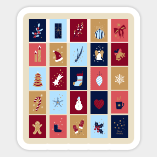 Funny Christmas Patterns With Lucky Stars Sticker